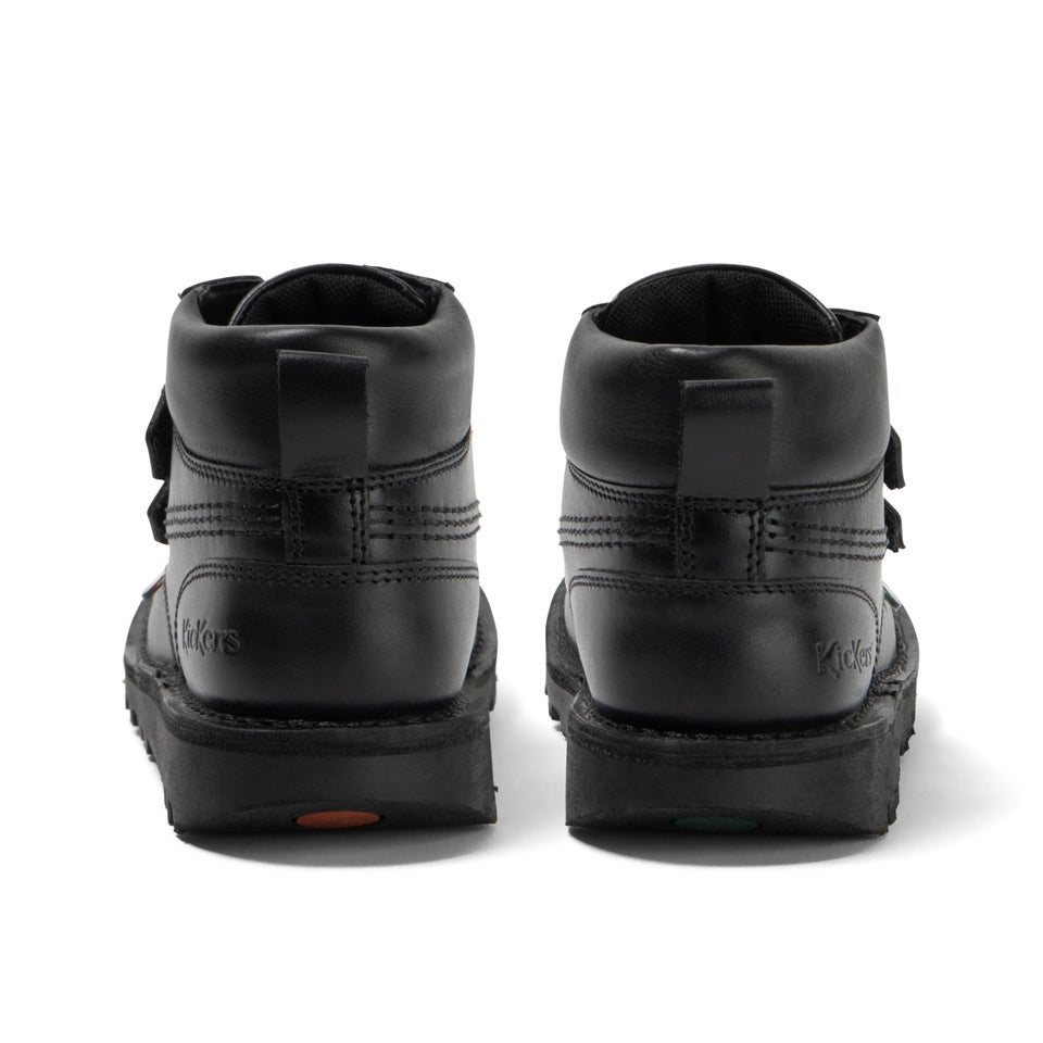 Junior Boys Kick Hi Roll Leather Black