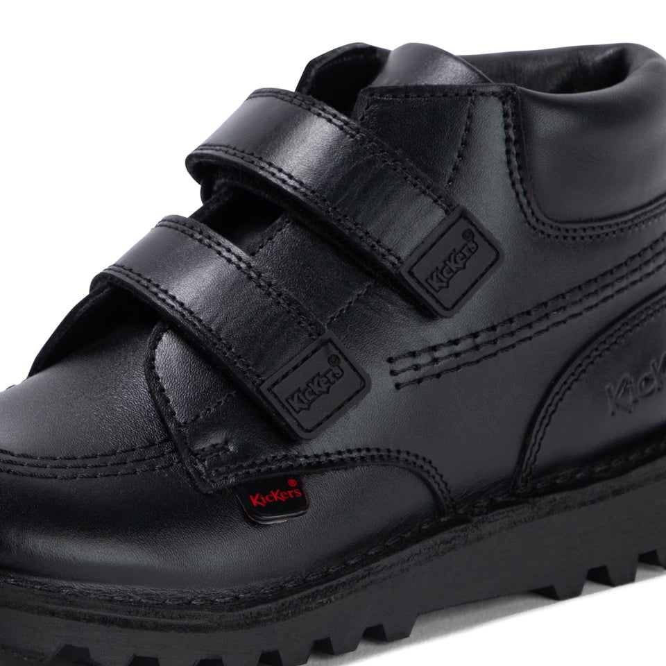 Junior Boys Kick Hi Roll Leather Black