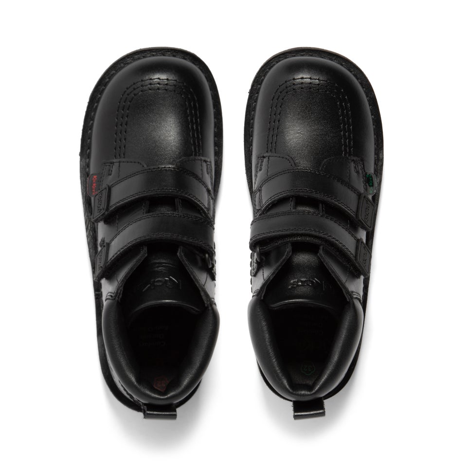Junior Boys Kick Hi Roll Leather Black