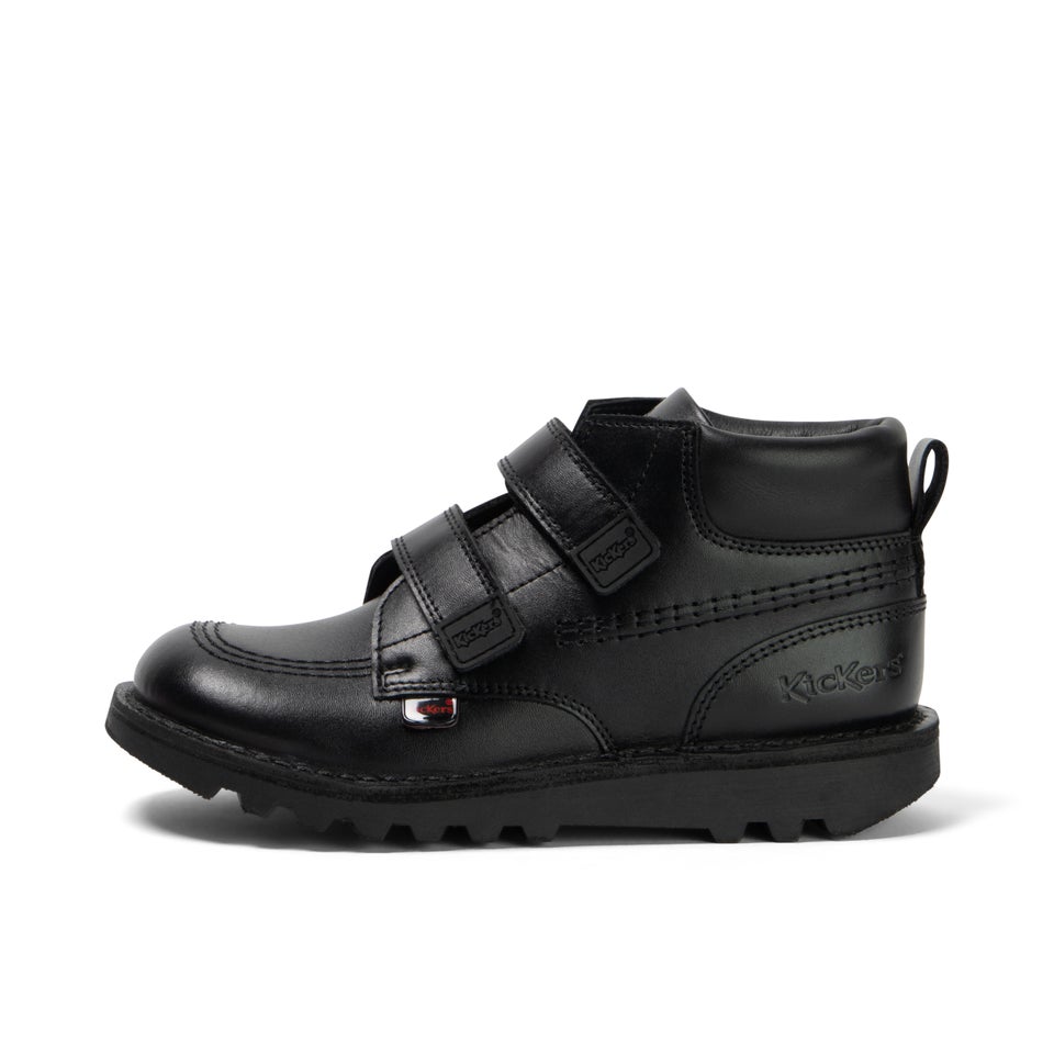 Junior Boys Kick Hi Roll Leather Black