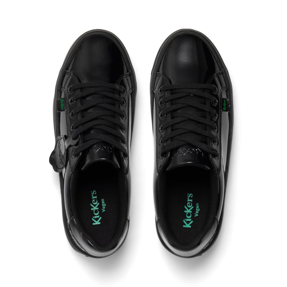 Adult Womens Tovni stack Leather Alternative Patent Leather Black