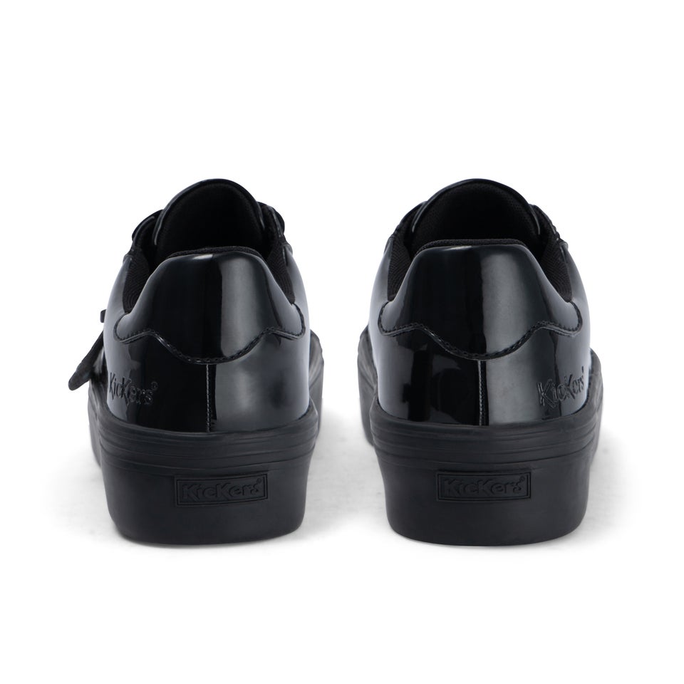 Adult Womens Tovni stack Leather Alternative Patent Leather Black