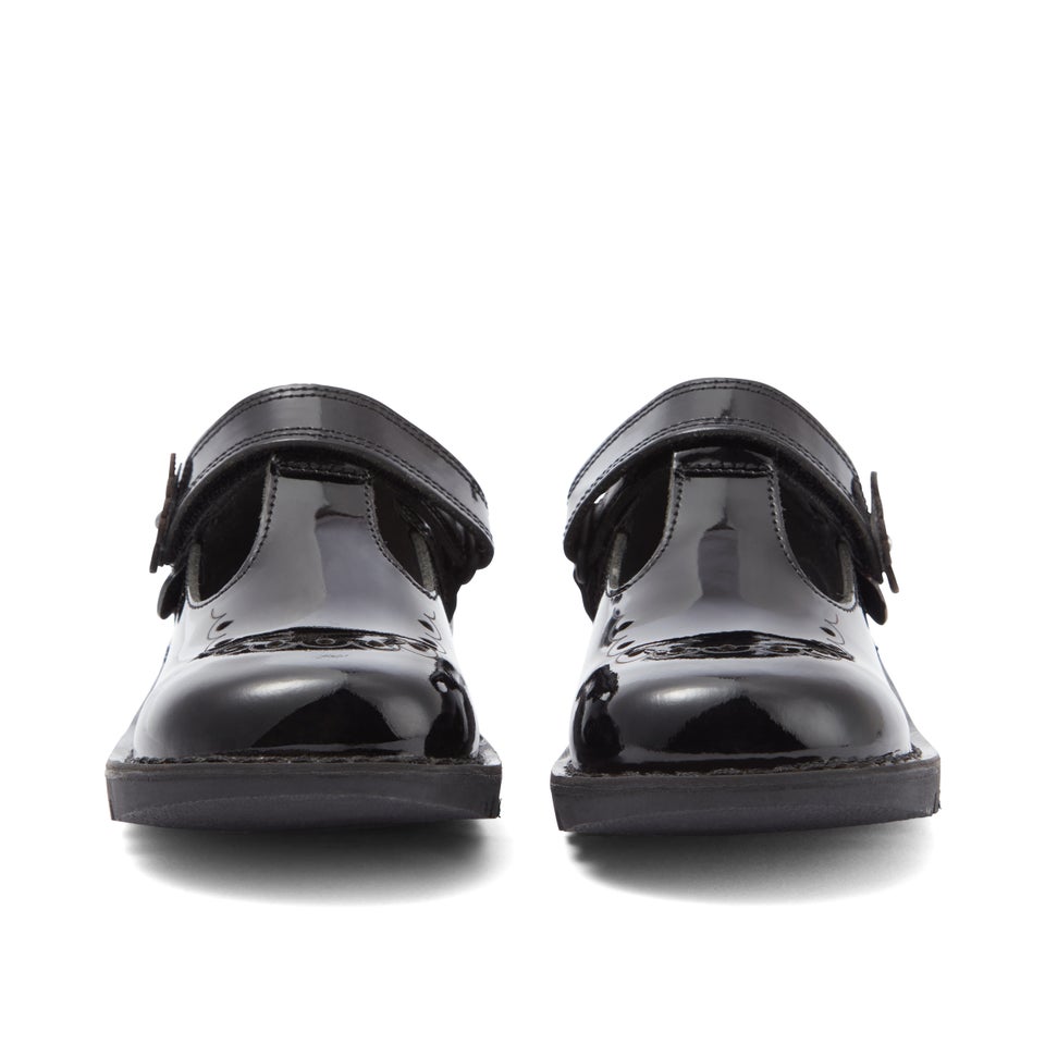 Junior Girls Kick T Bar Bloom Patent Leather Black