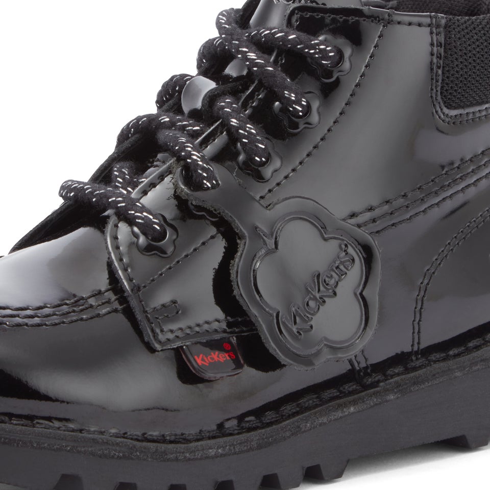 Infant Girls Kick Hi Bloom Patent Leather Black