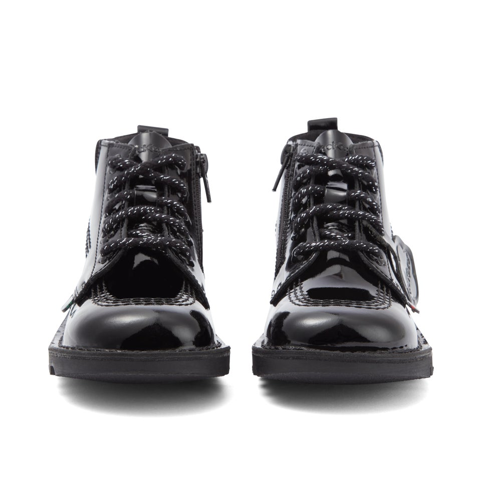 Infant Girls Kick Hi Bloom Patent Leather Black