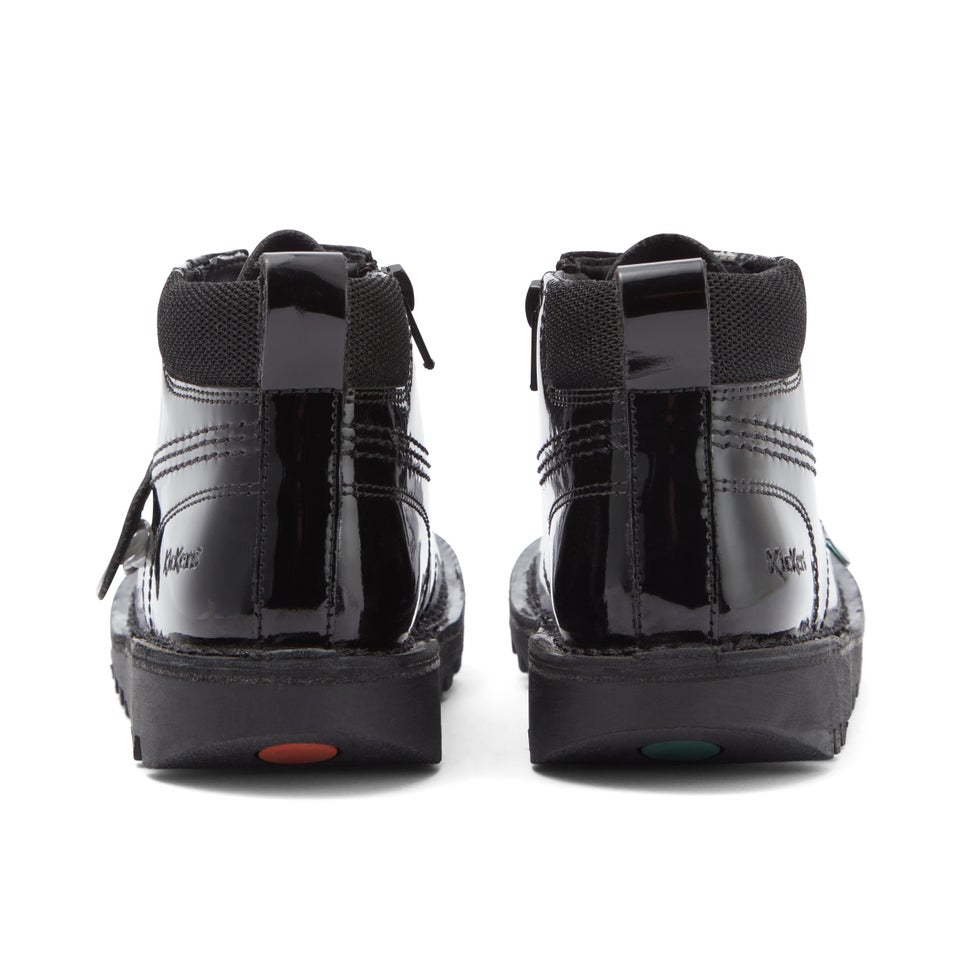 Infant Girls Kick Hi Bloom Patent Leather Black