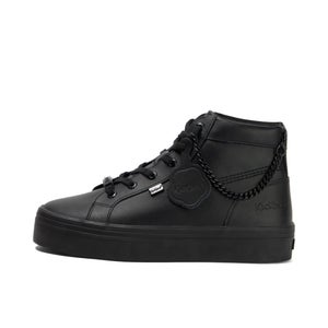 Youth Womens Tovni Hi Stack Chain Leather Black - 3