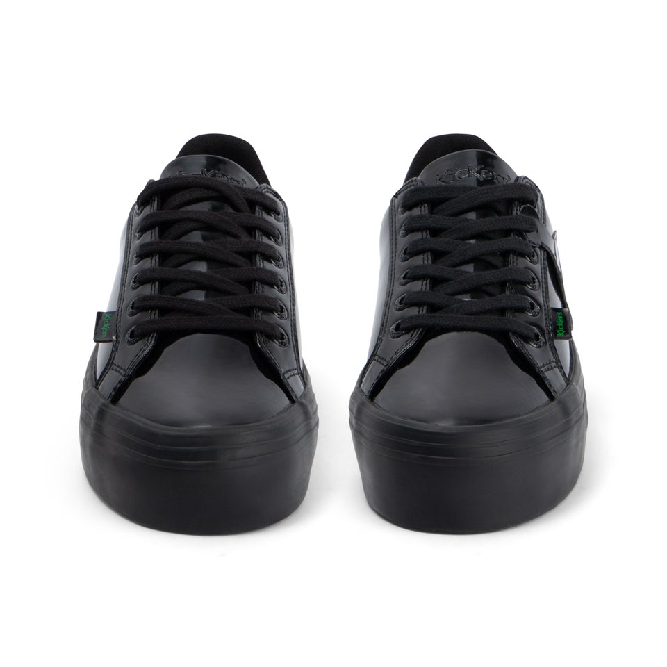 Youth Womens Tovni stack Leather Alternative Patent Leather Black