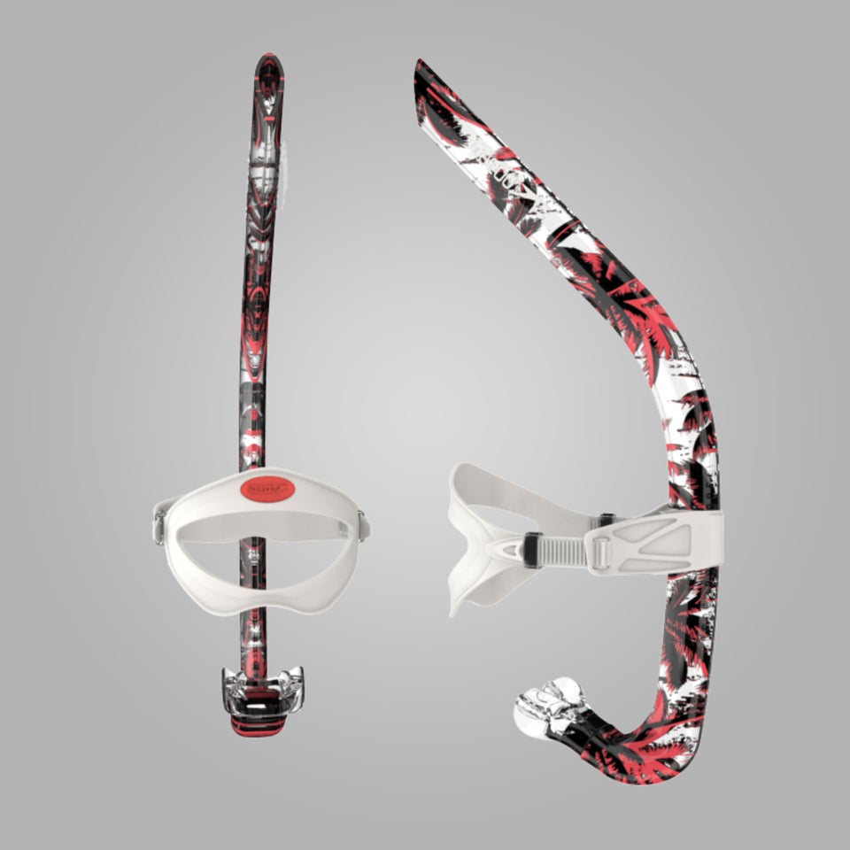 Adult Printed Bullet Head Snorkel Red/White