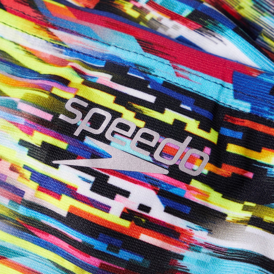 Slip de bain Homme Digi Interference Allover 5 cm jaune/rouge