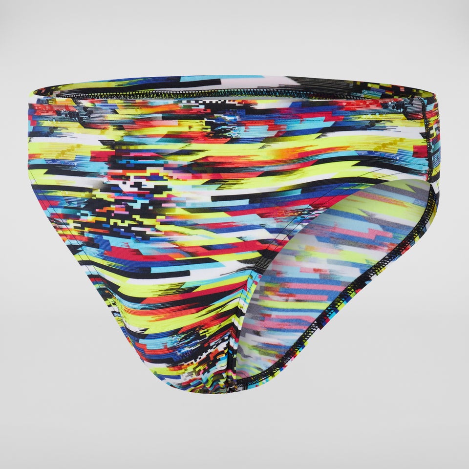 Slip de bain Homme Digi Interference Allover 5 cm jaune/rouge