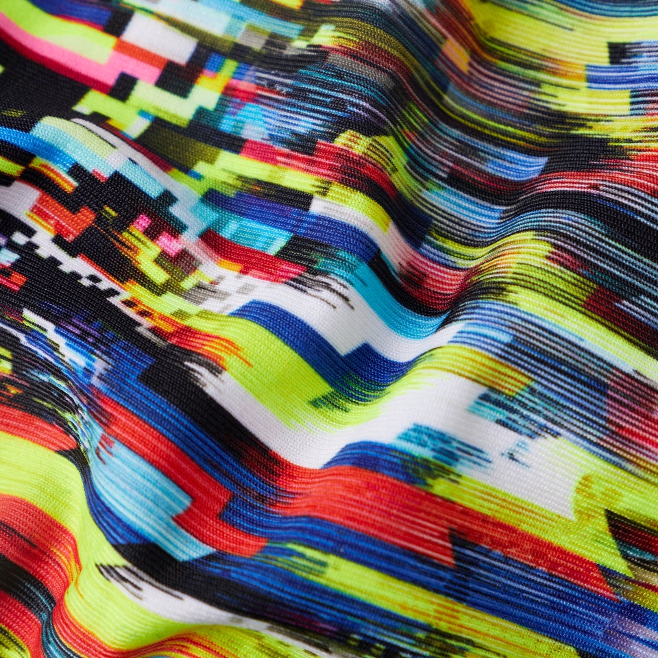 Slip de bain Homme Digi Interference Allover 5 cm jaune/rouge