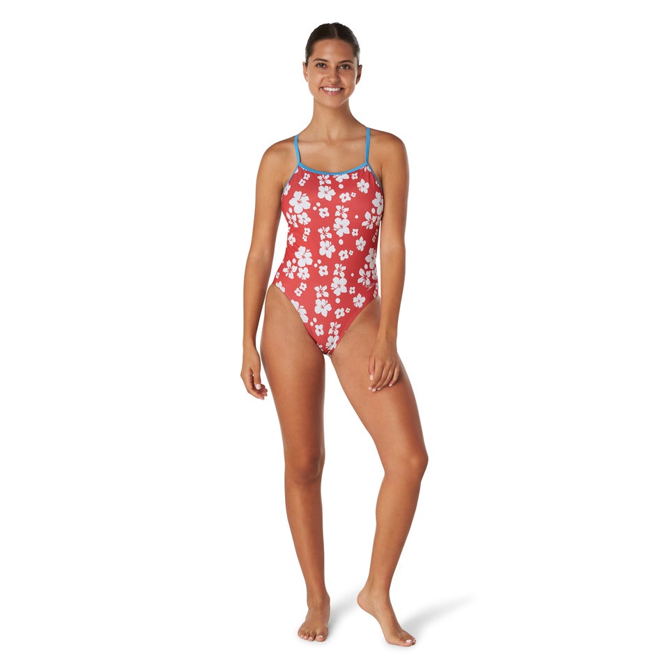 Women's Printed One Back One Piece Red