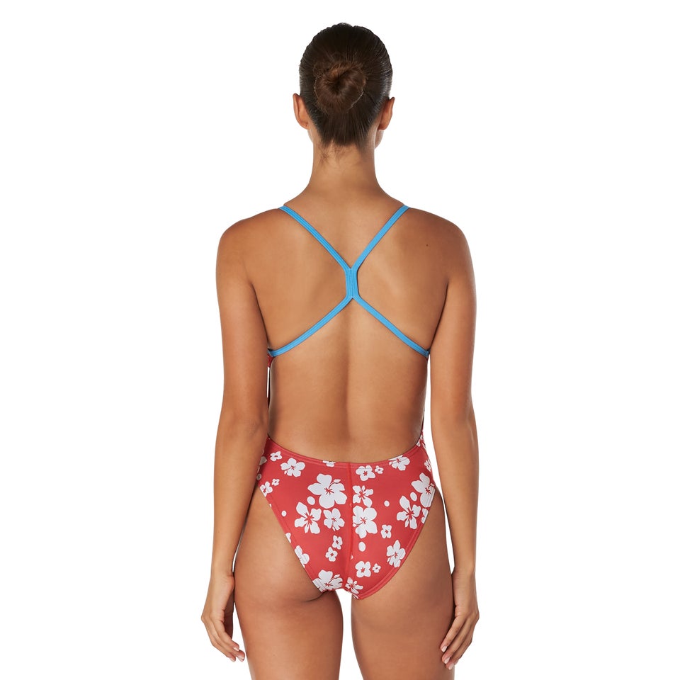 Women's Printed One Back One Piece Red