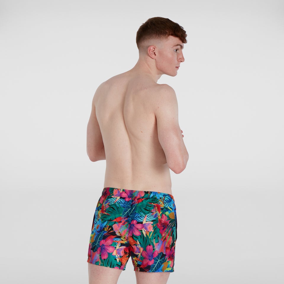 Bedruckte Digital Leisure 14" Badeshorts Pink/Blau für Herren