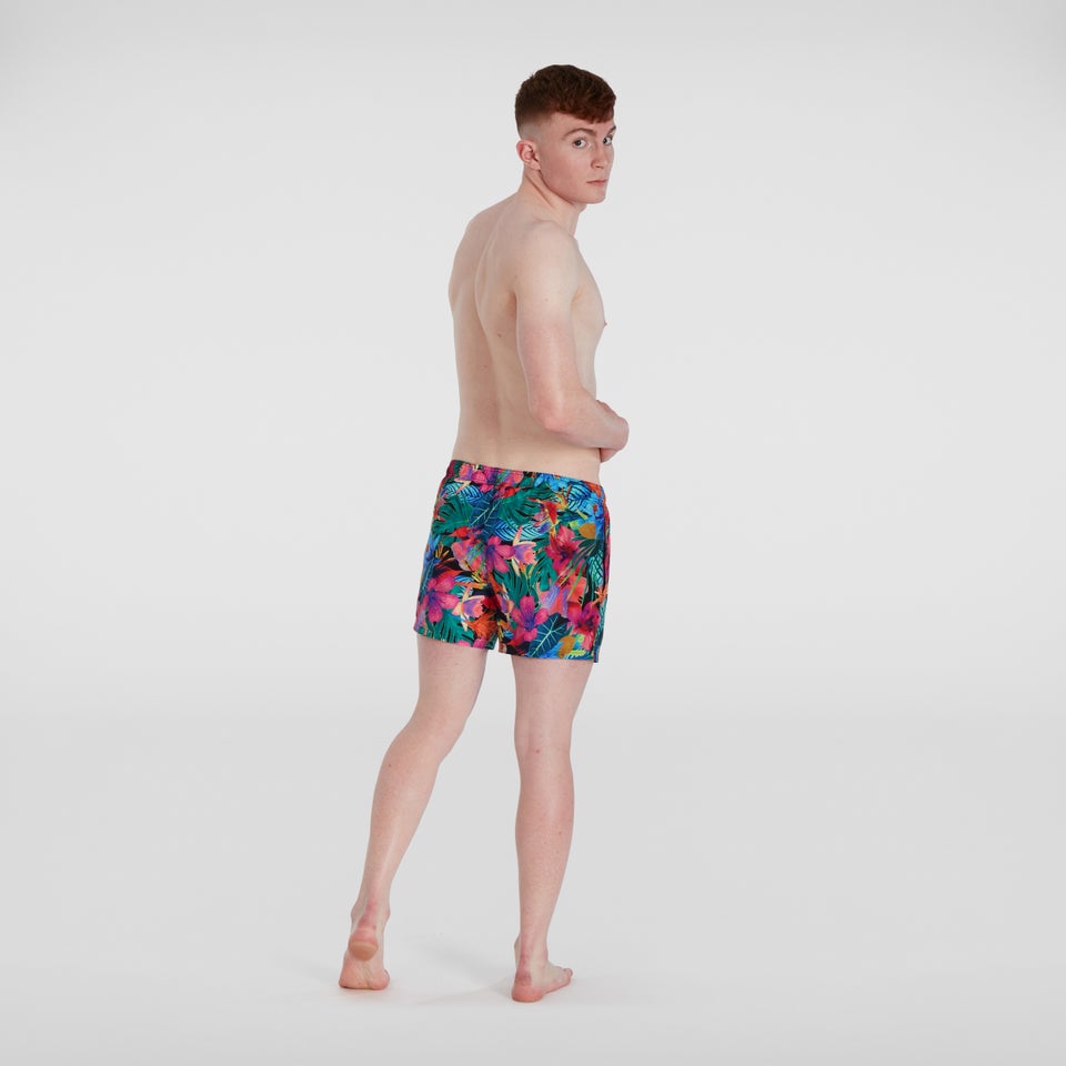 Bedruckte Digital Leisure 14" Badeshorts Pink/Blau für Herren