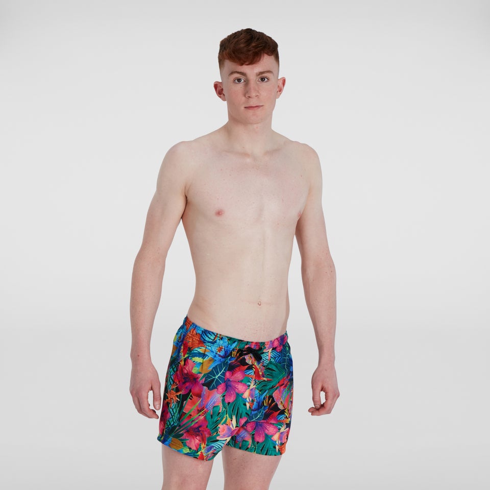 Bedruckte Digital Leisure 14" Badeshorts Pink/Blau für Herren