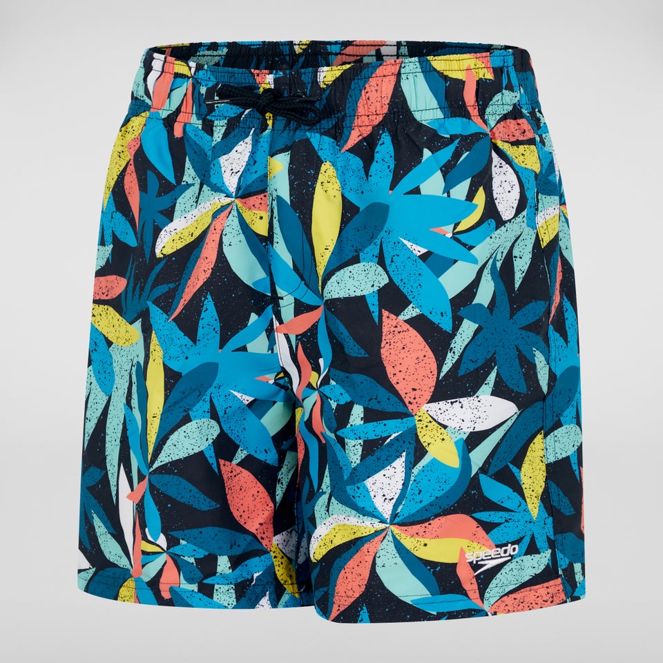 Boys' Printed 15" Swim Shorts Blue/Yellow