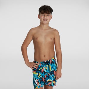 Boys' Printed 15" Swim Shorts Blue/Yellow