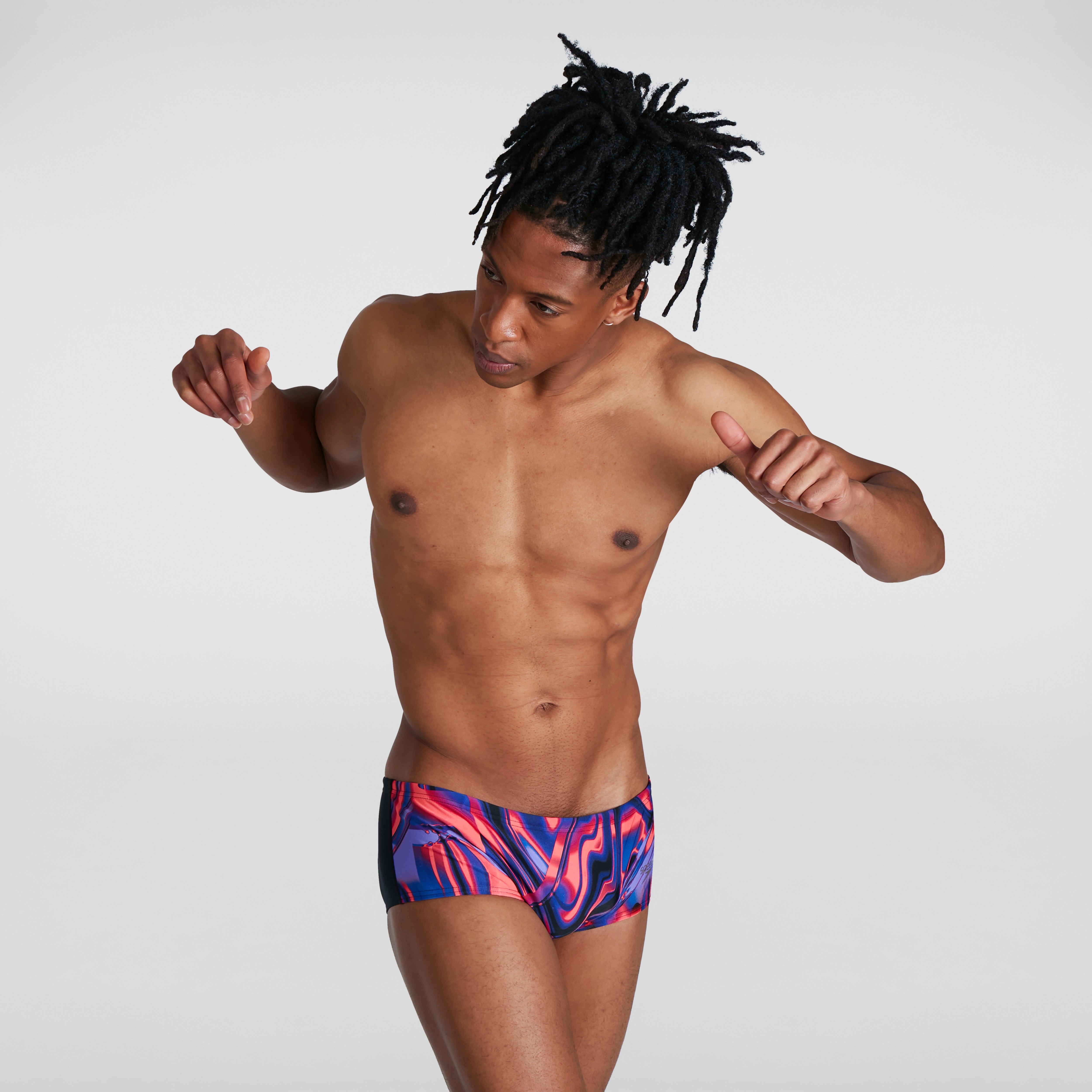 Men's Allover Digital 5.5" Brief Black/Red