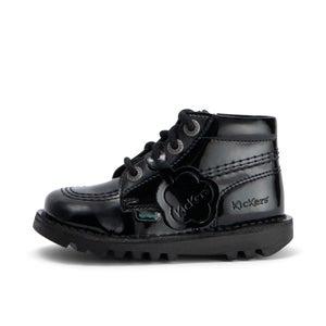 Infant Girls Kick Hi Zip Leather Alternative Patent Leather Black