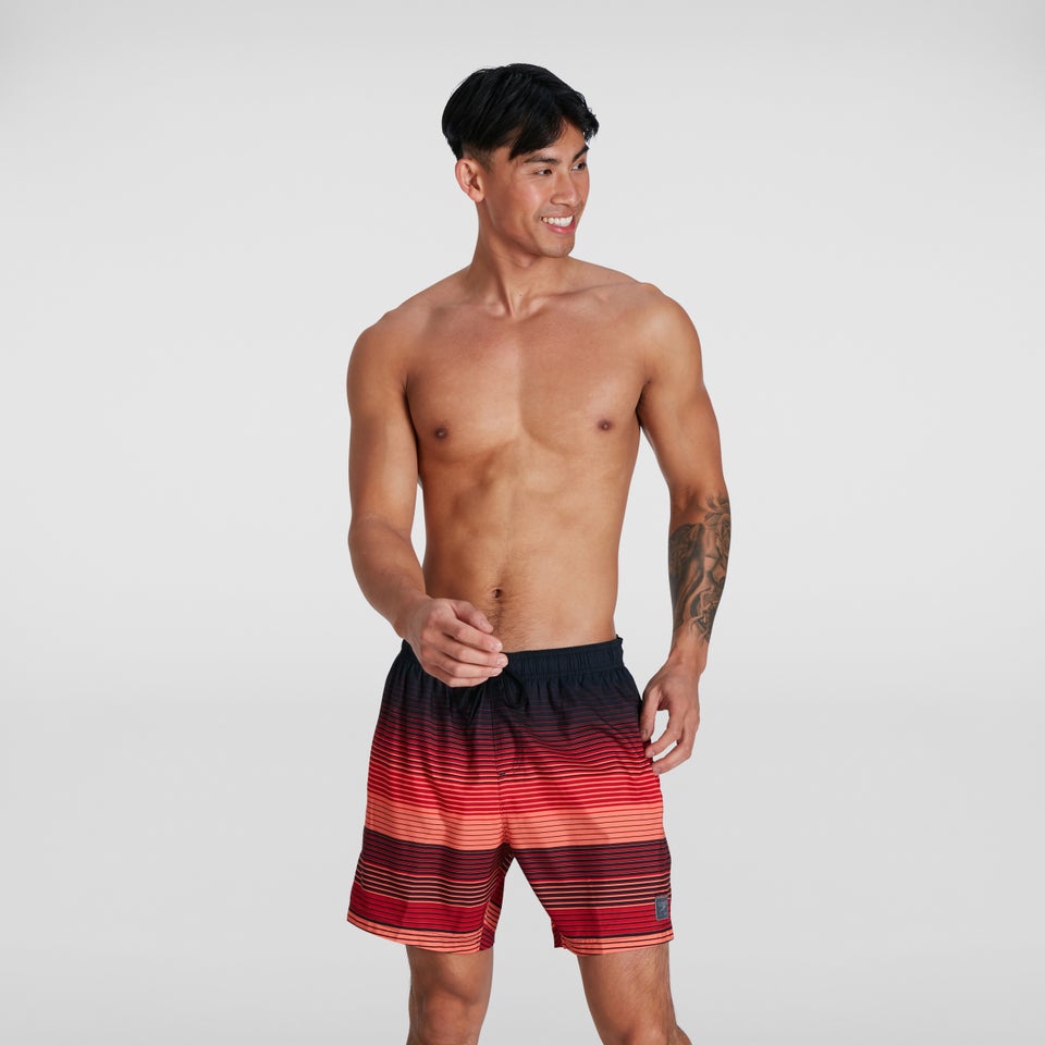 Placement Leisure 40 cm Badeshorts Schwarz/Rot für Herren