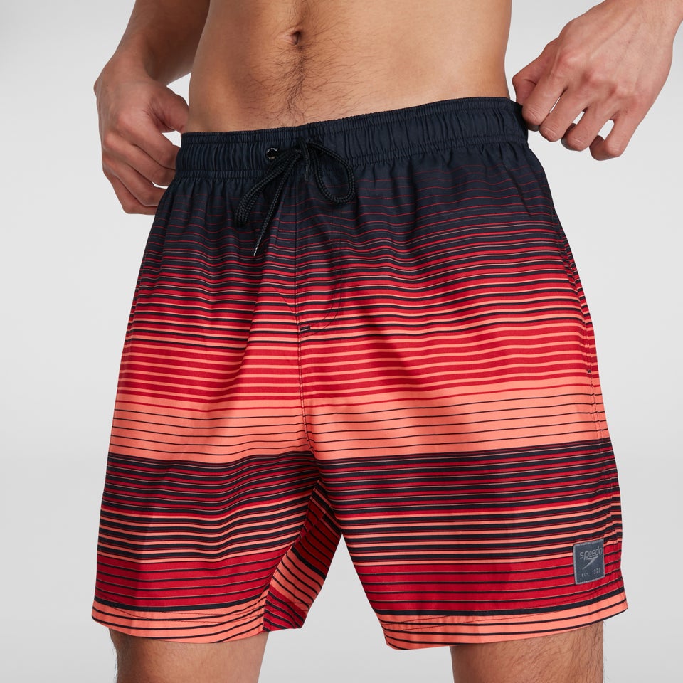 Placement Leisure 40 cm Badeshorts Schwarz/Rot für Herren