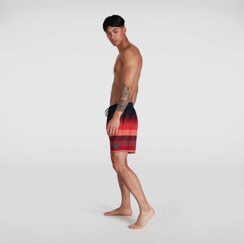 Placement Leisure 40 cm Badeshorts Schwarz/Rot für Herren