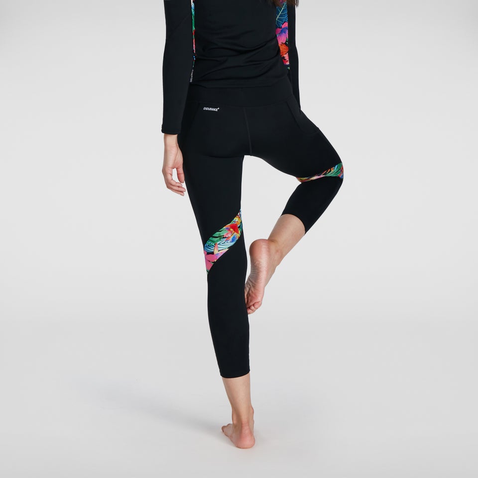 Bedruckte Leggings Schwarz/Pink für Damen