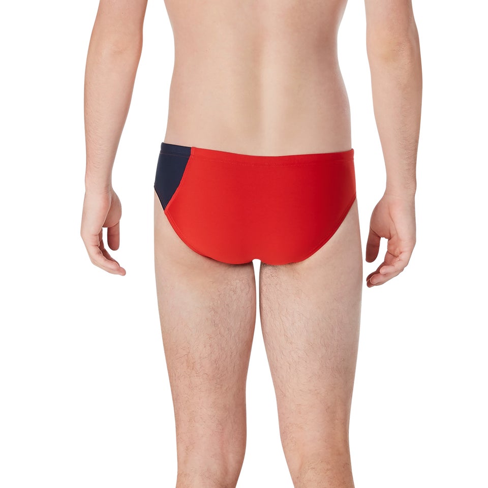 Men's Asymmetrical Colorblock One Brief Red
