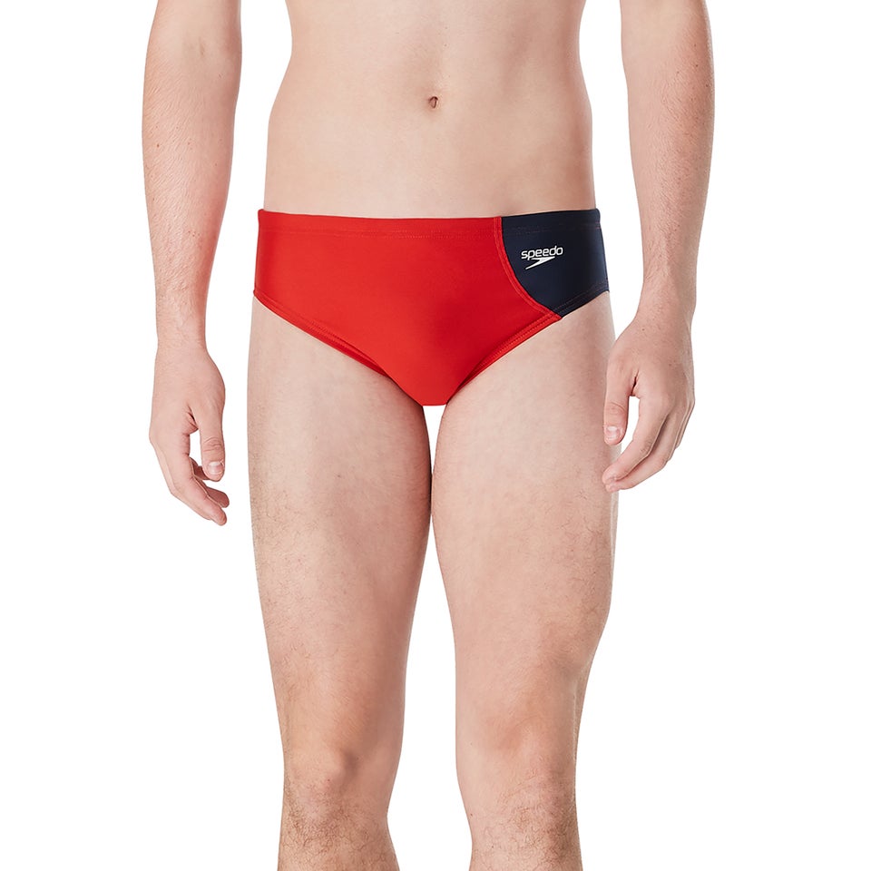 Men's Asymmetrical Colorblock One Brief Red