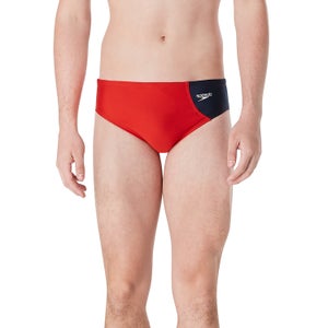 Men's Asymmetrical Colorblock One Brief Red