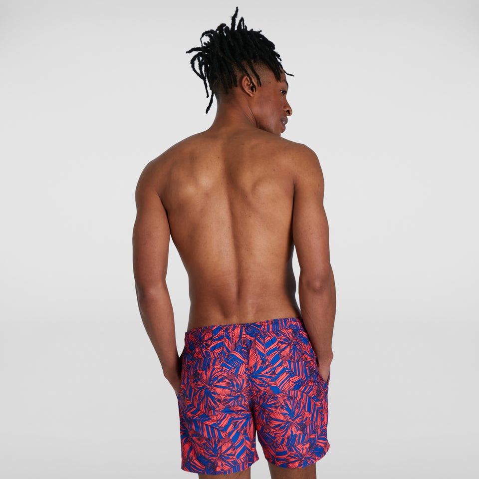 Short de bain Homme Printed Leisure 40 cm bleu/rouge