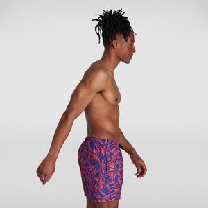 Short de bain Homme Printed Leisure 40 cm bleu/rouge