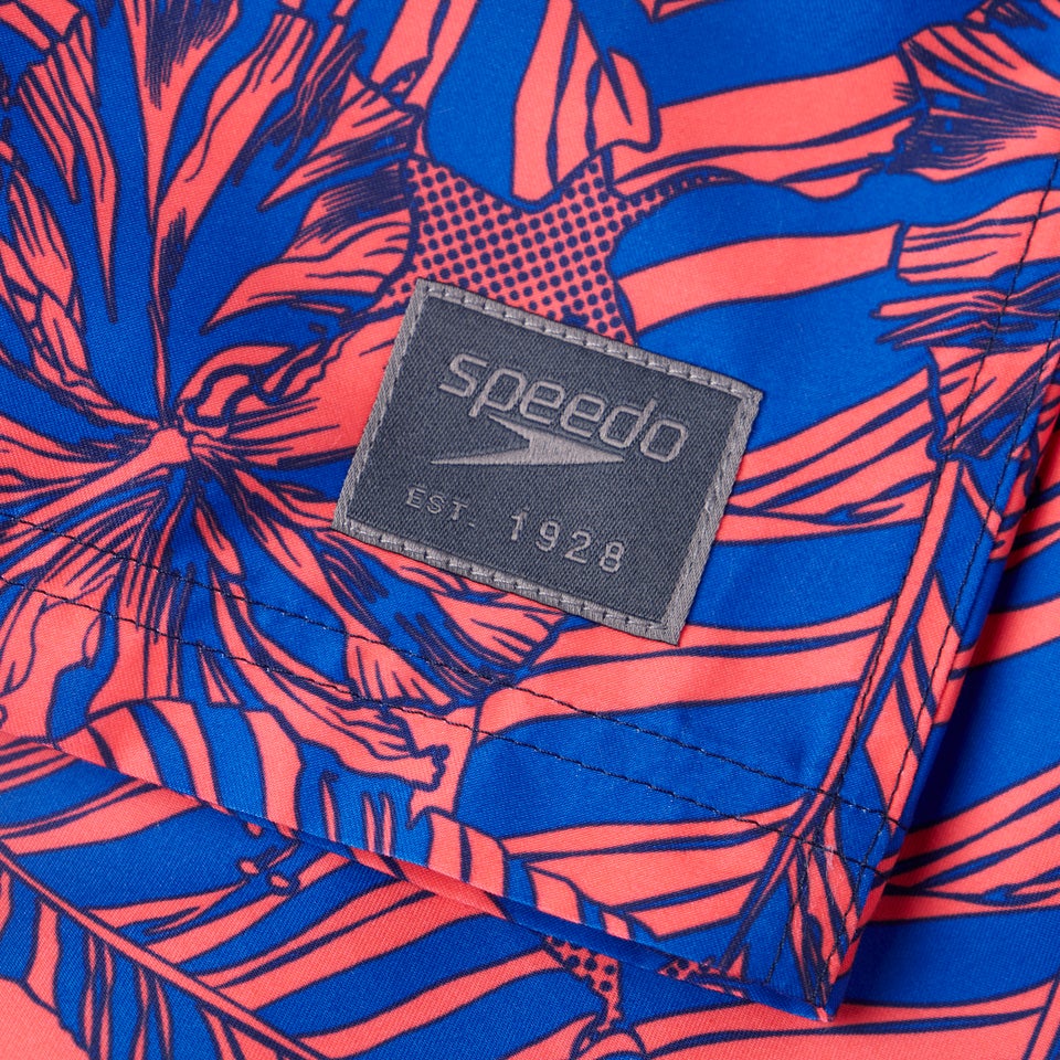 Short de bain Homme Printed Leisure 40 cm bleu/rouge