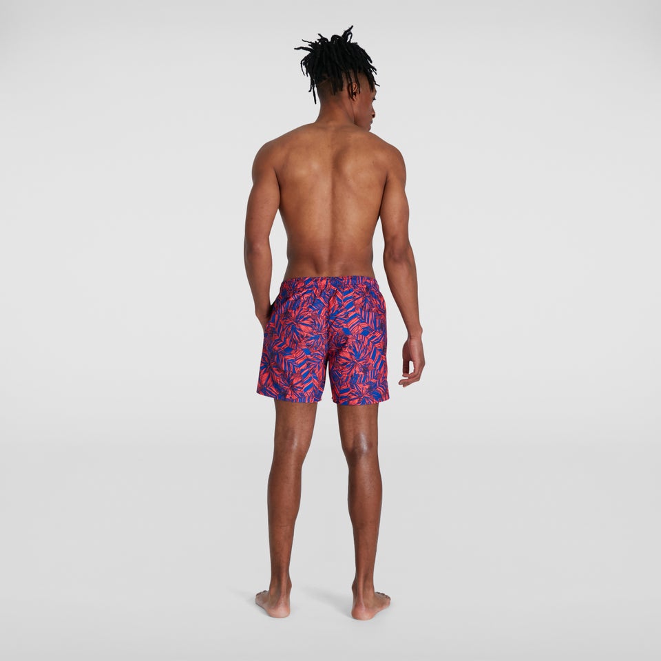 Short de bain Homme Printed Leisure 40 cm bleu/rouge