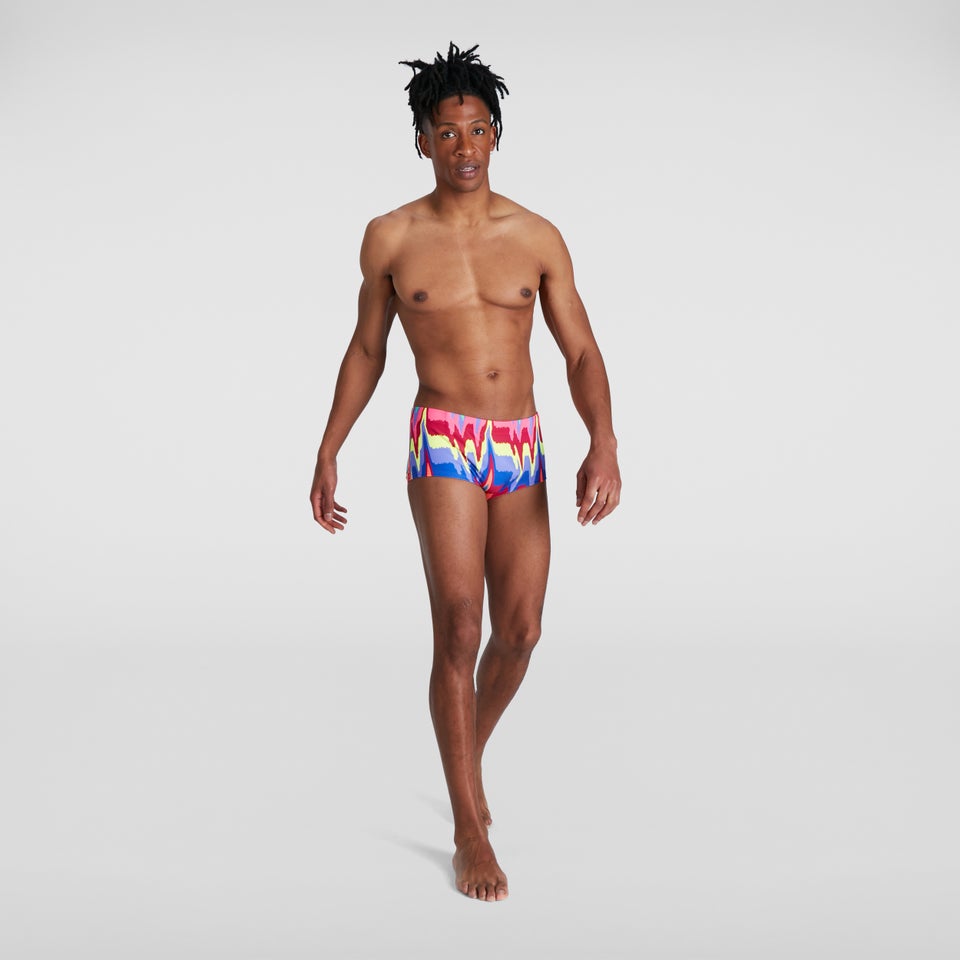 Slip de bain Homme Rainbow Wave Training 17 cm rouge/rose