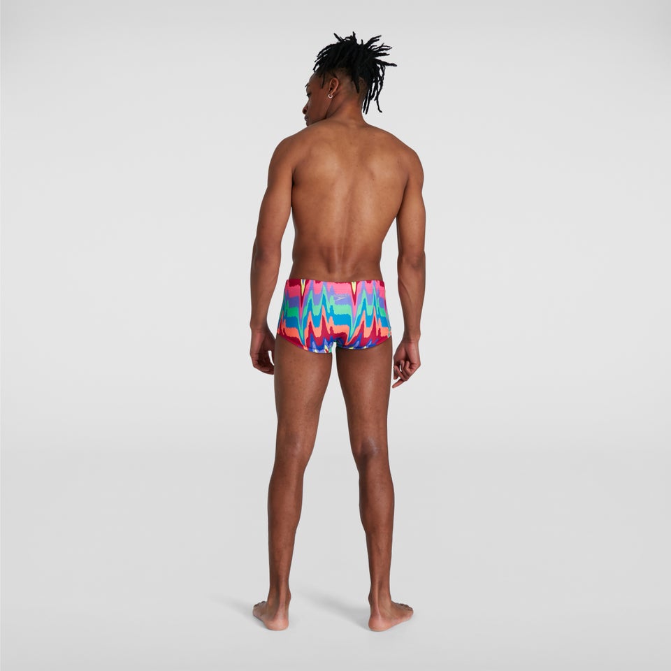 Slip de bain Homme Rainbow Wave Training 17 cm rouge/rose