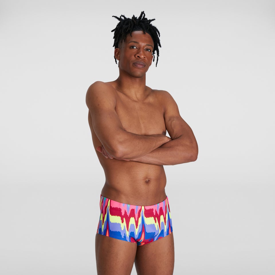 Slip de bain Homme Rainbow Wave Training 17 cm rouge/rose