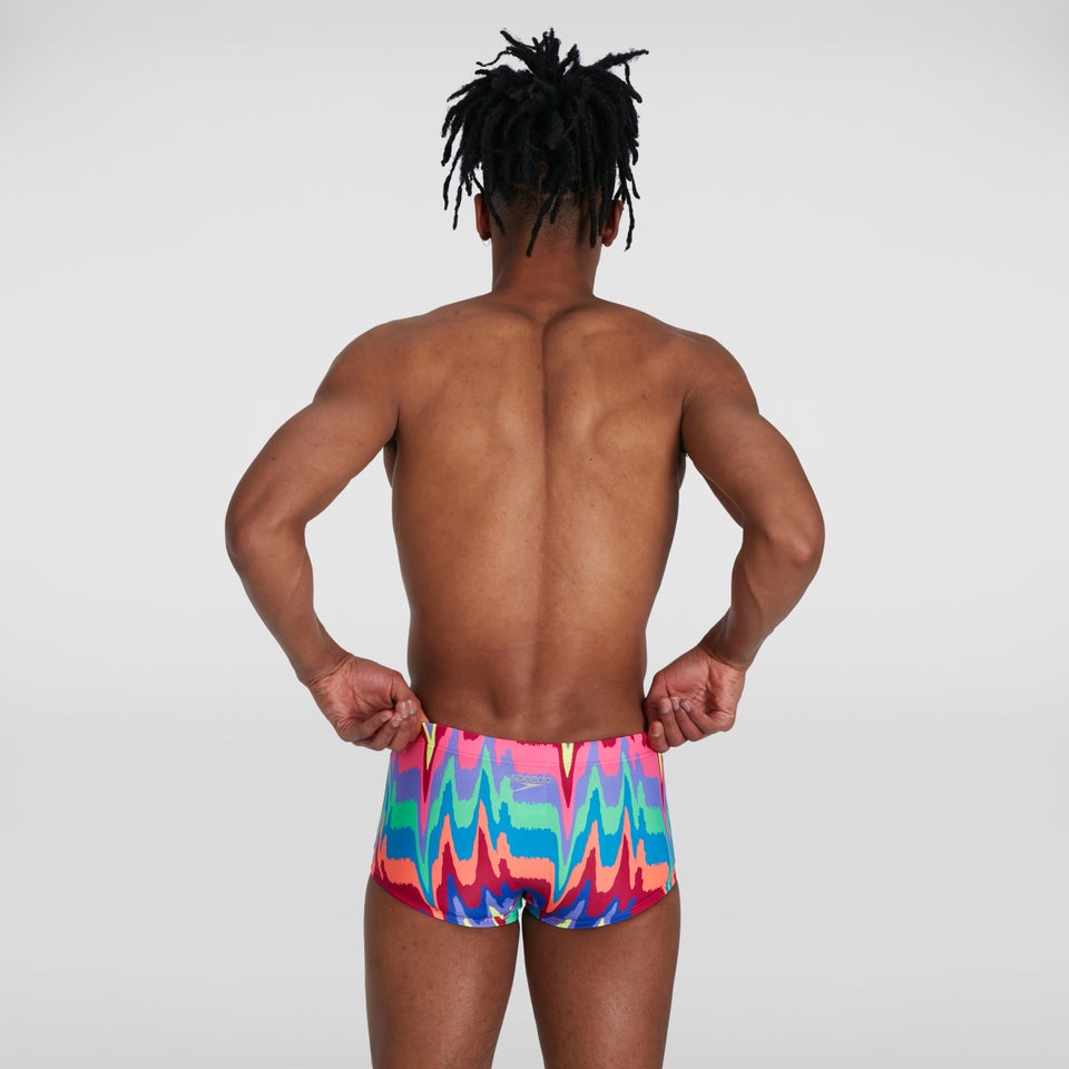Slip de bain Homme Rainbow Wave Training 17 cm rouge/rose