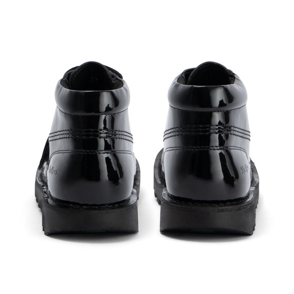 Youth Womens Kick Hi Leather Alternative Patent Leather Black