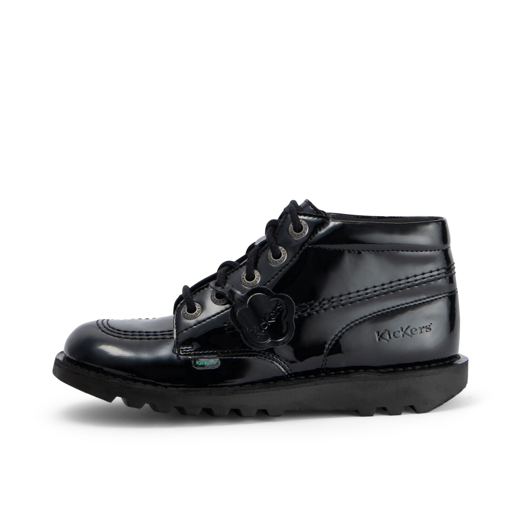 Youth Womens Kick Hi Leather Alternative Patent Leather Black