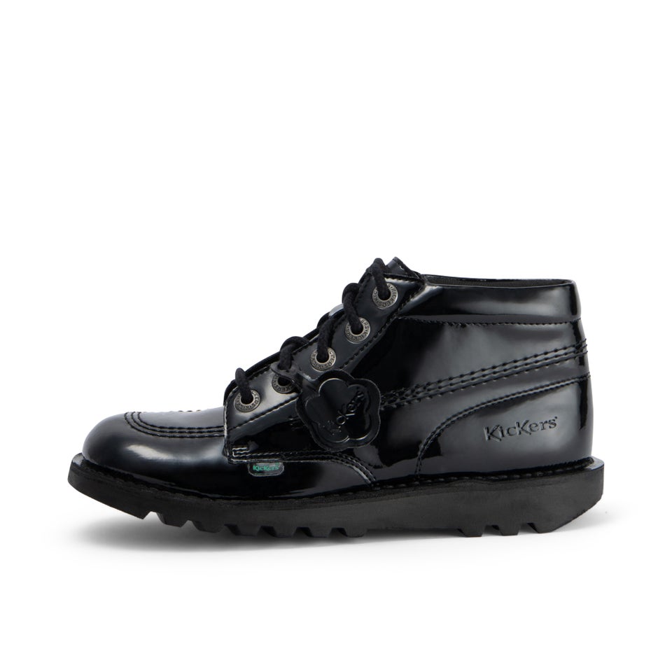 Youth Womens Kick Hi Leather Alternative Patent Leather Black