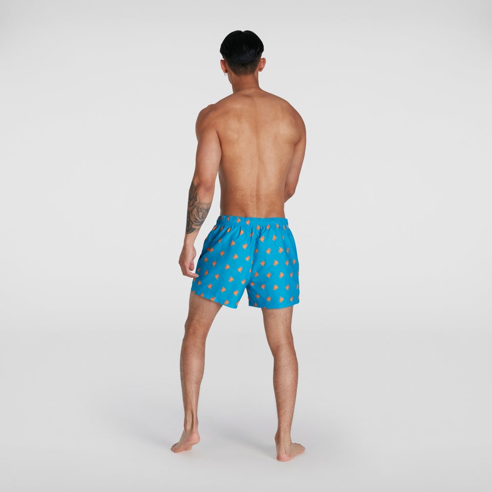 Short de bain Homme Printed Leisure 35 cm bleu/jaune