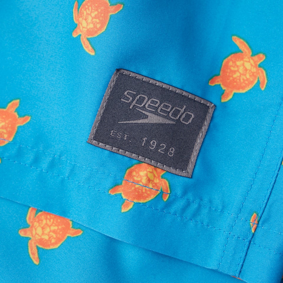 Short de bain Homme Printed Leisure 35 cm bleu/jaune