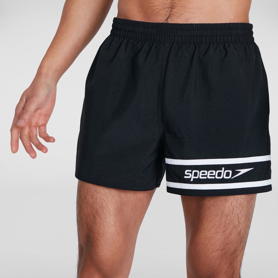 Men's Retro 13" Swim Shorts Black/White