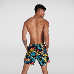 Men's Printed Leisure 16" Swim Shorts Yellow/Red