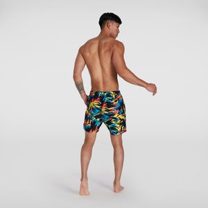 Men's Printed Leisure 16" Swim Shorts Yellow/Red