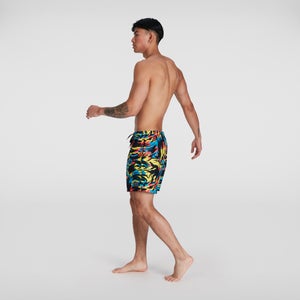 Men's Printed Leisure 16" Swim Shorts Yellow/Red