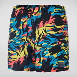 Men's Printed Leisure 16" Swim Shorts Yellow/Red